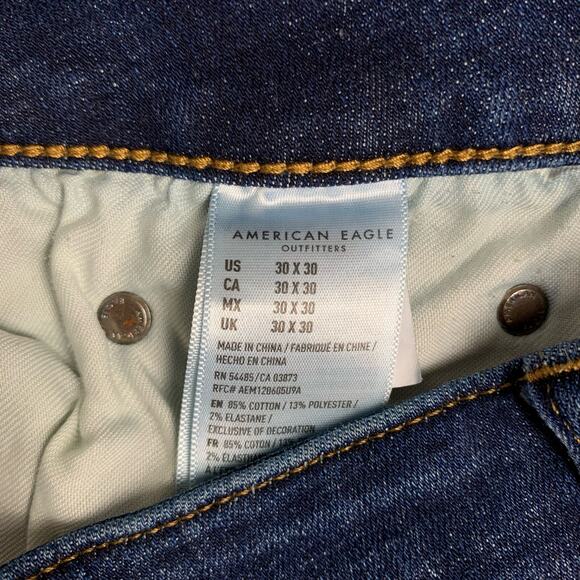 American Eagle Jeans Slim Straight Distressed Stretchy Men's 30 x 30 (29 x 29) - Picture 6 of 12